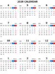 2028年度4月始まりエクセル無料カレンダー（年間：月曜始まり）