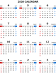 2028年度4月始まりエクセル無料カレンダー（年間：日曜始まり）