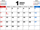 2024年1月無料PDFカレンダー