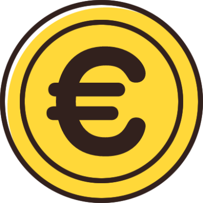 ユーロ（€）マークが入ったコインのイラスト素材