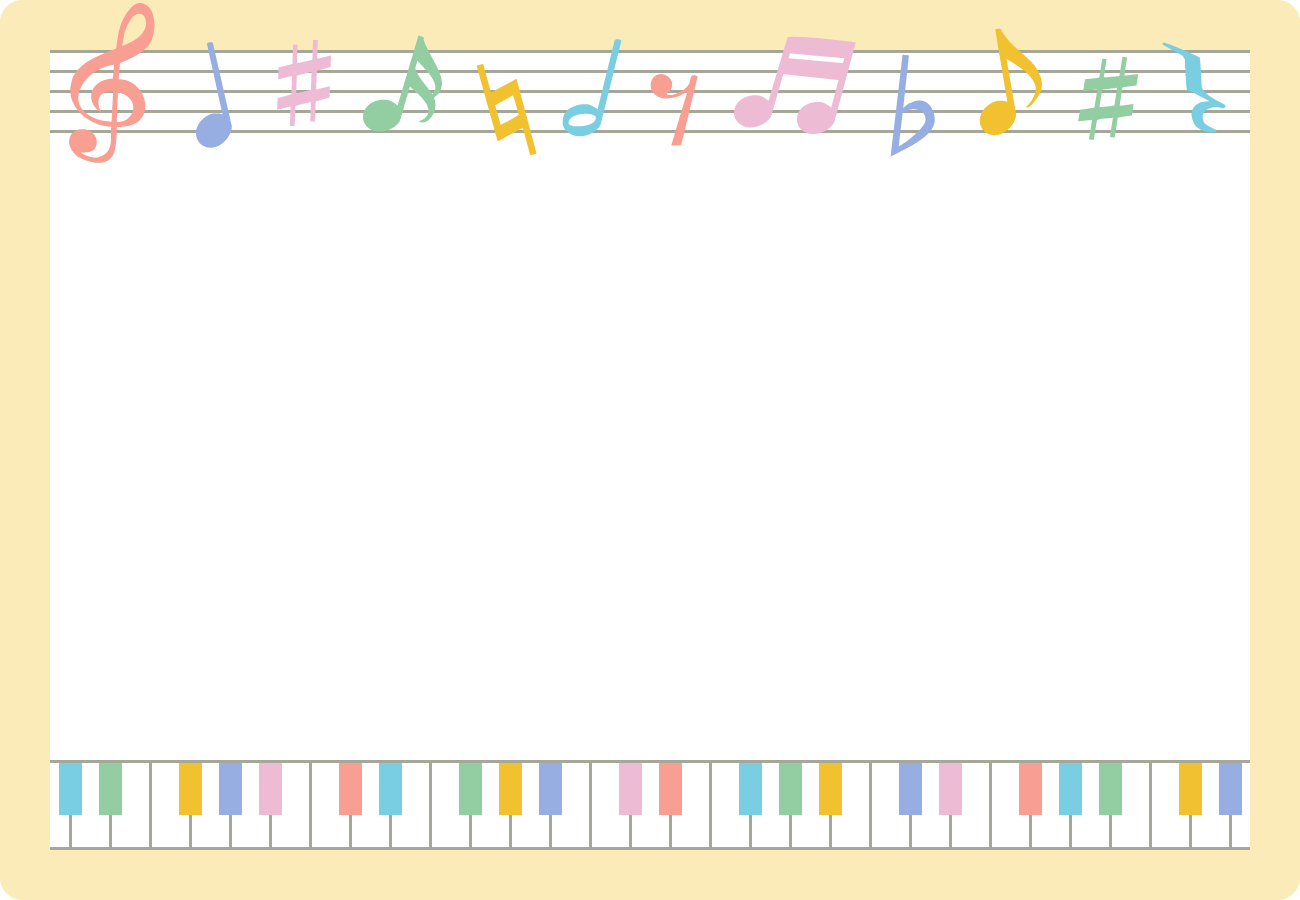 音符とピアノのフレーム枠イラスト イラストストック
