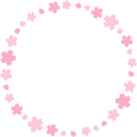 桜の丸型フレーム枠イラスト