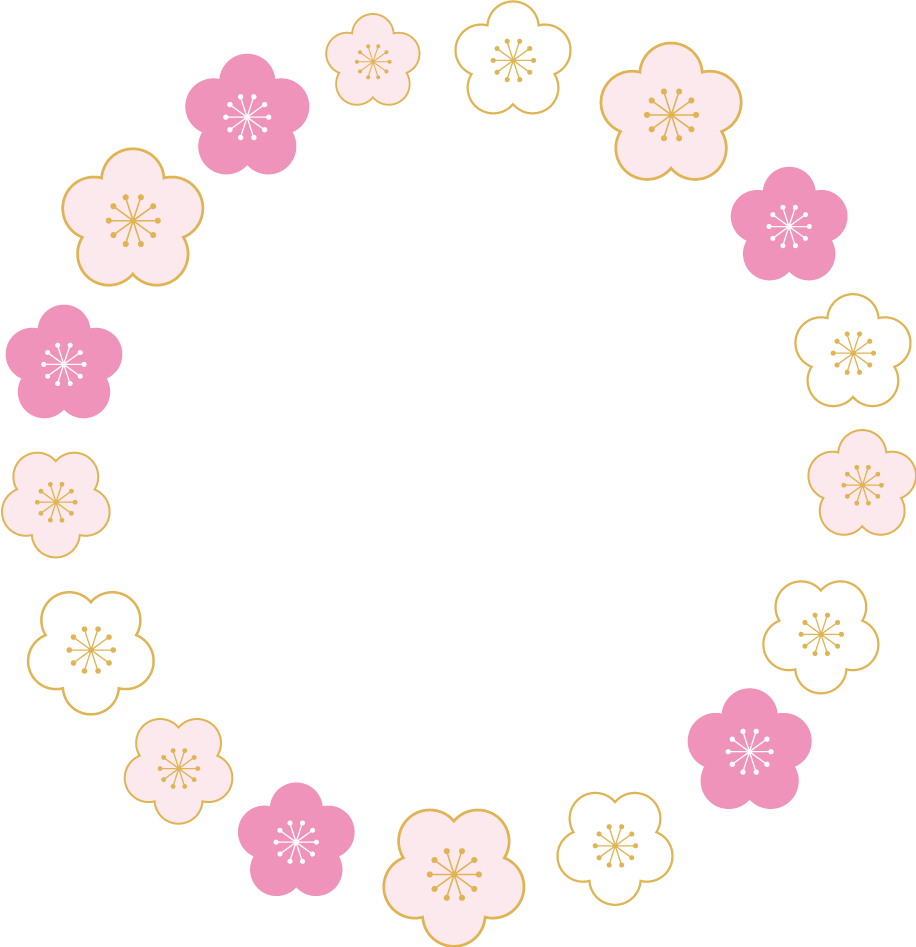 梅の花のリースフレーム枠イラスト イラストストック