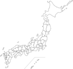 日本地図のシルエットイラスト 都道府県境界線入り イラストストック