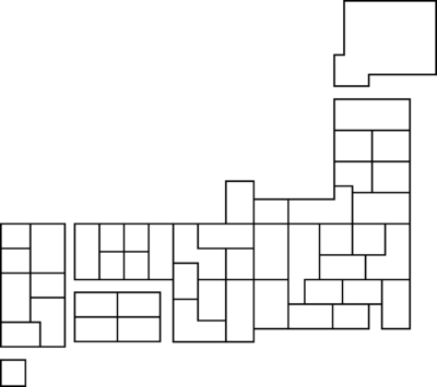 【白地図】日本地図のデフォルメイラスト