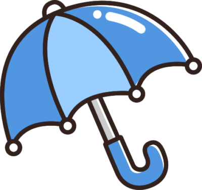 青色の傘のイラスト