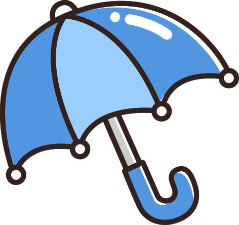 青色の傘のイラスト イラストストック