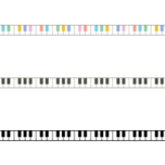 ピアノの鍵盤のライン飾り罫線イラスト
