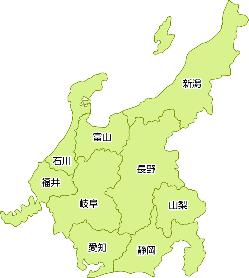 地方 地図 中部