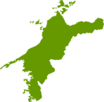 愛媛県地図の無料イラストフリー素材