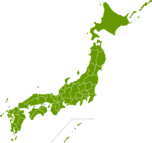 日本地図のイラスト（都道府県境界線入り）