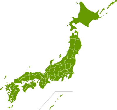 日本地図のイラスト（都道府県境界線入り）