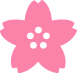 桜の花のイラスト（濃いピンク色）