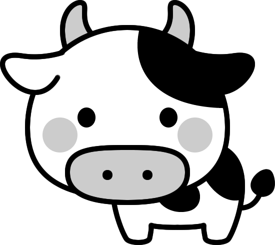 無料ディズニー画像 これまでで最高の牛 イラスト かわいい 白黒